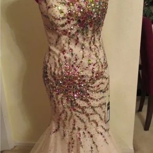 Vienna Genuine New Firework Mutli-Color Beaded Formal length dress size 6